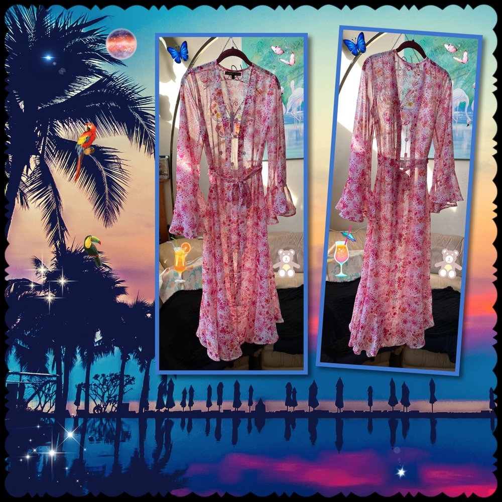 America & Beyond Floral Swimsuit Coverup NWOT